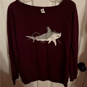 Modcloth shark holiday sweater size XL